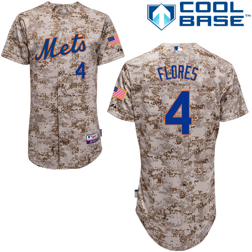 Wilmer Flores #4 Youth Baseball Jersey-New York Mets Authentic Alternate Camo Cool Base MLB Jersey